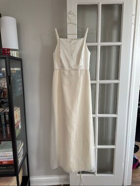 Vintage Vera Wang Cream Square Neck Dress, Vintage Size 12